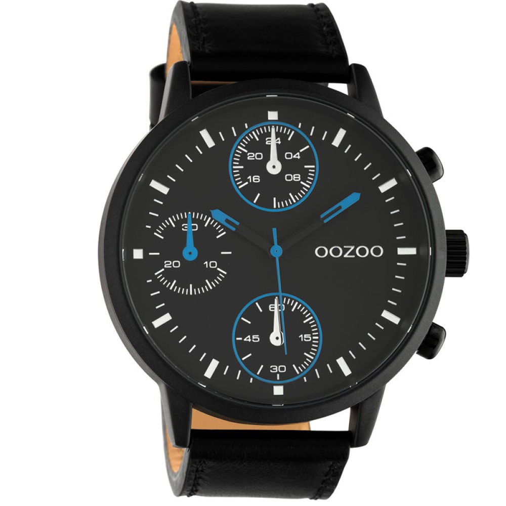 Ρολόι OOZOO Timepieces Black Leather Strap C10669