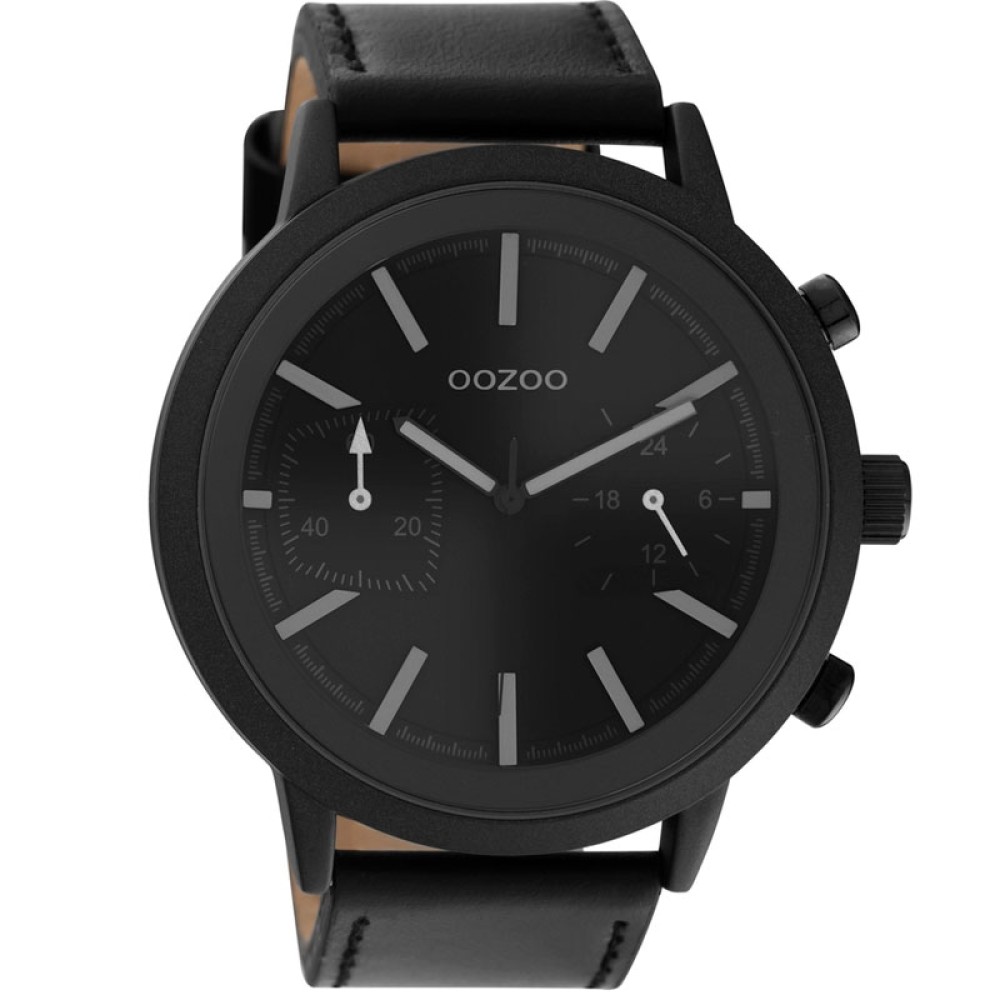 Ρολόι OOZOO Timepieces Black Leather Strap C10808
