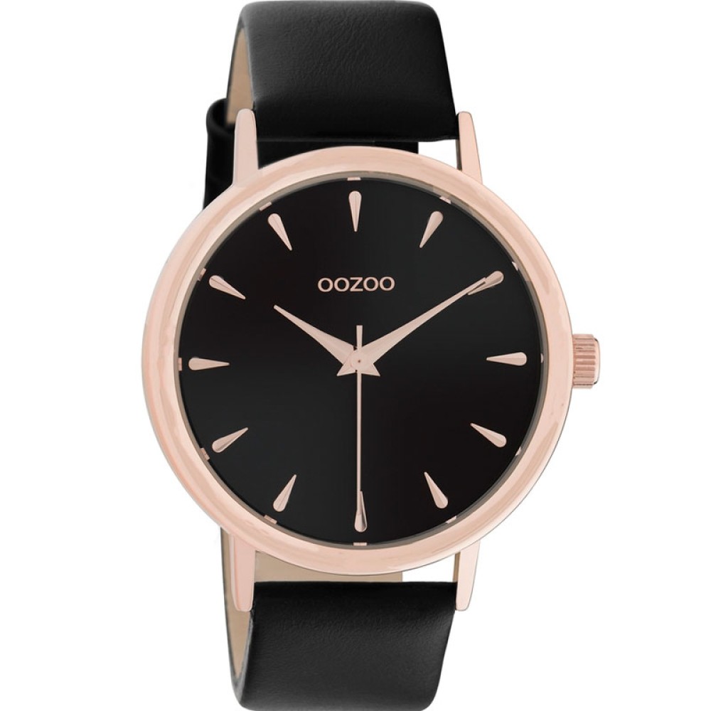 Ρολόι OOZOO Timepieces Black Leather Strap C10829