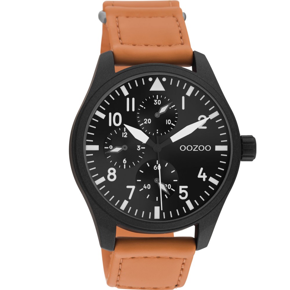 OOZOO Timepieces Brown Fabric Strap C11007