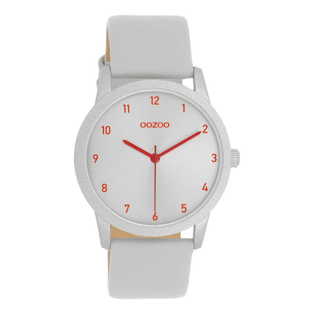 OOZOO C11166 Timepieces White Leather Strap