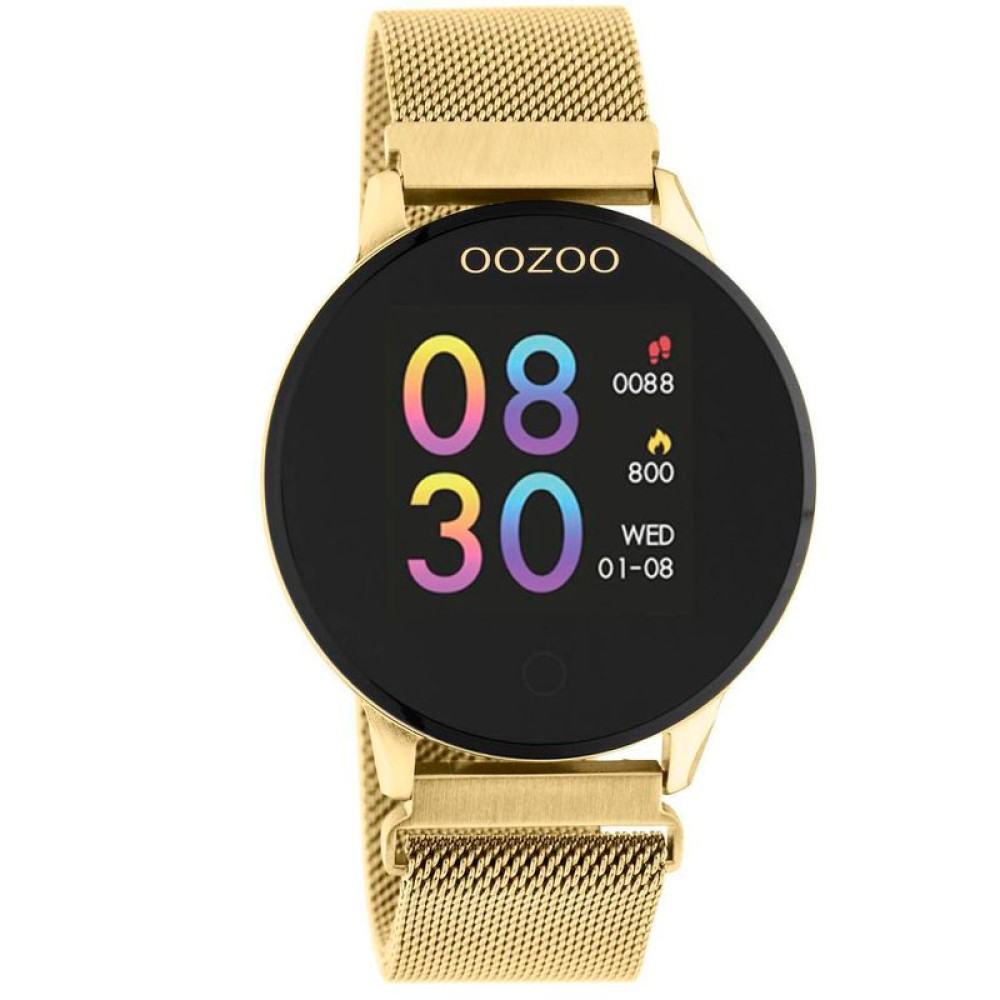 Oozoo Timepieces Smartwatch Gold Stainless Steel Bracelet Q00121