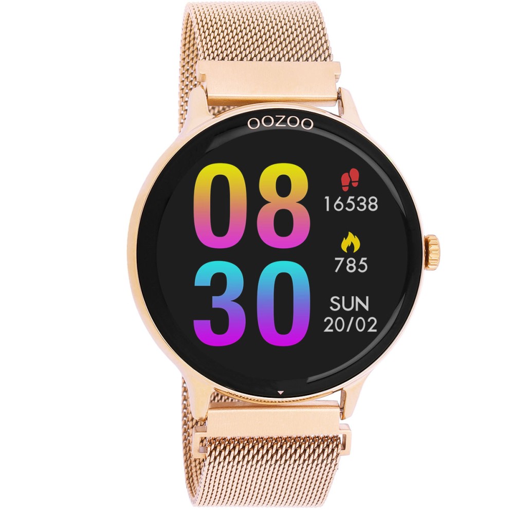 OOZOO Smartwatch Q00138 Rose Gold Stainless Steel Bracelet
