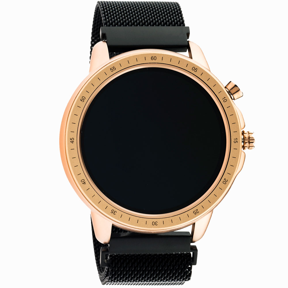 OOZOO Timepieces Smartwatch Black Stainless Steel Bracelet Q00308