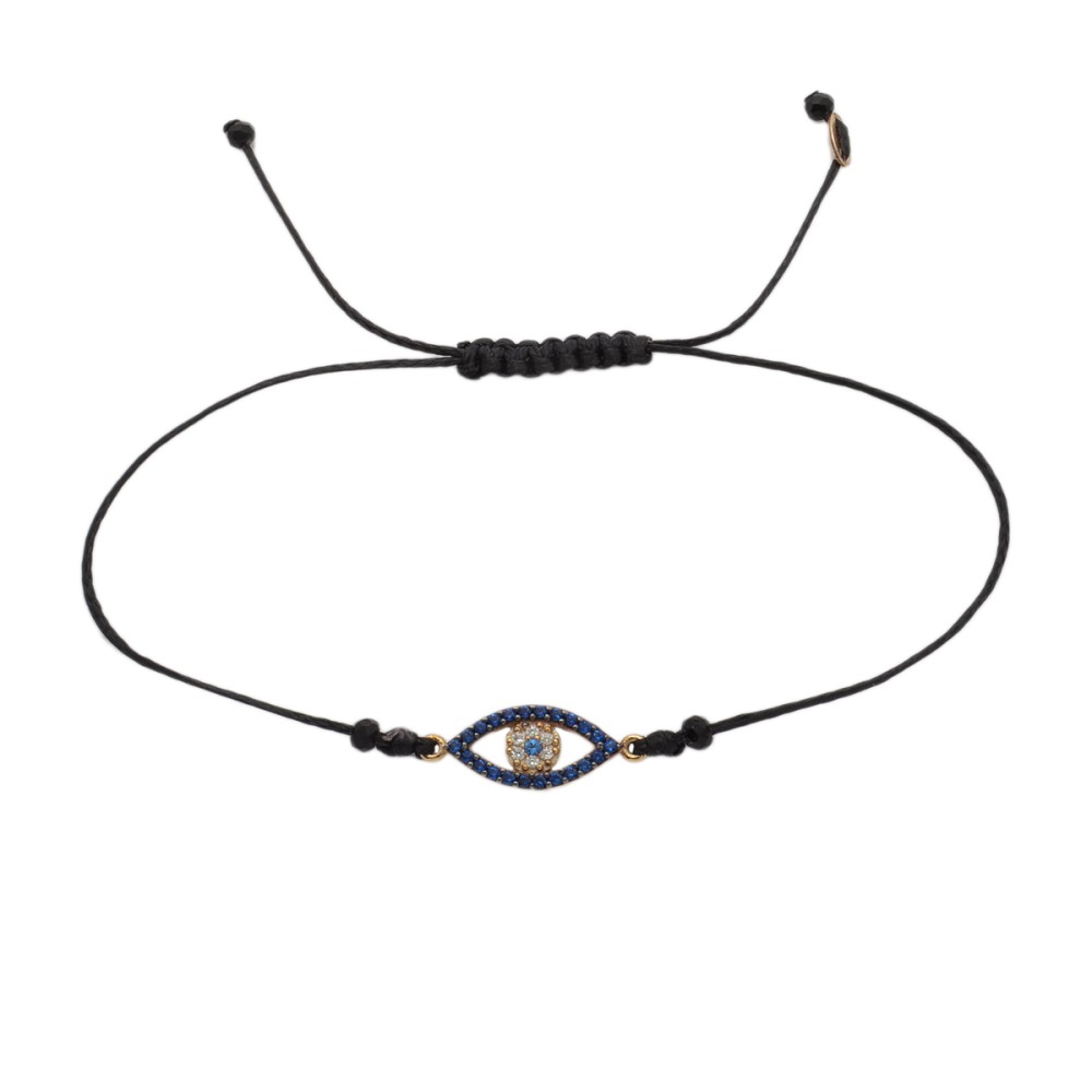 9kt Gold. Evil Eye with CZ on cord