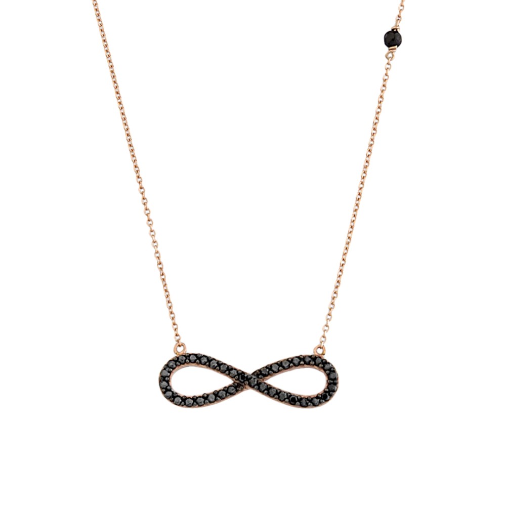 Gold 9ct. Infinity pendant with CZ