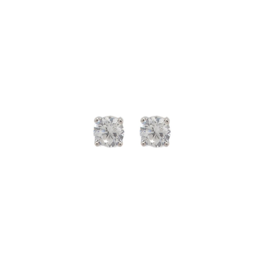 Sterling silver 925°. Solitaire stud earrings