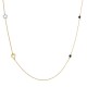 Gold 9ct. Heart, flower and bead necklace
