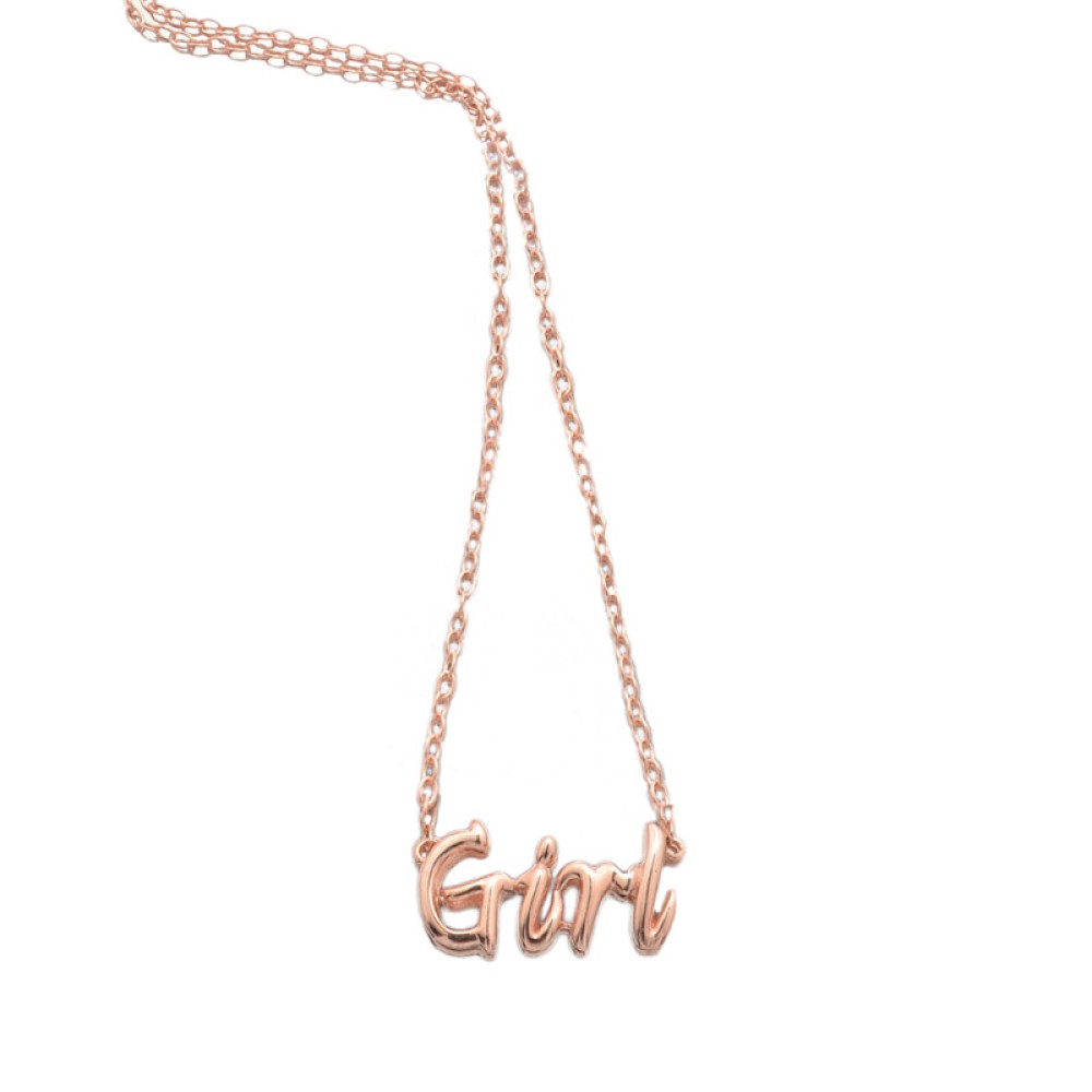 Sterling silver 925°.  'Girl' Script necklace