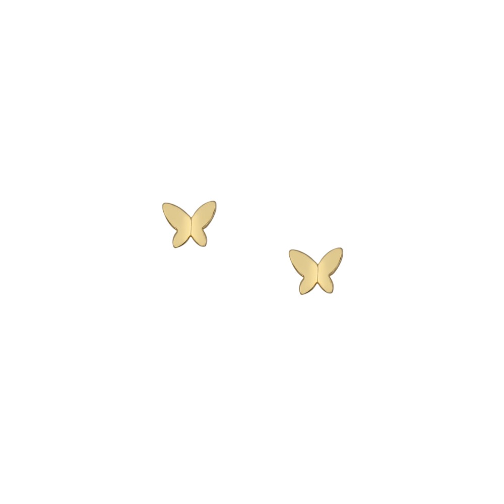 Σκουλαρίκια στικ σχέδιο πεταλούδα από χρυσό 9 καρατίων.