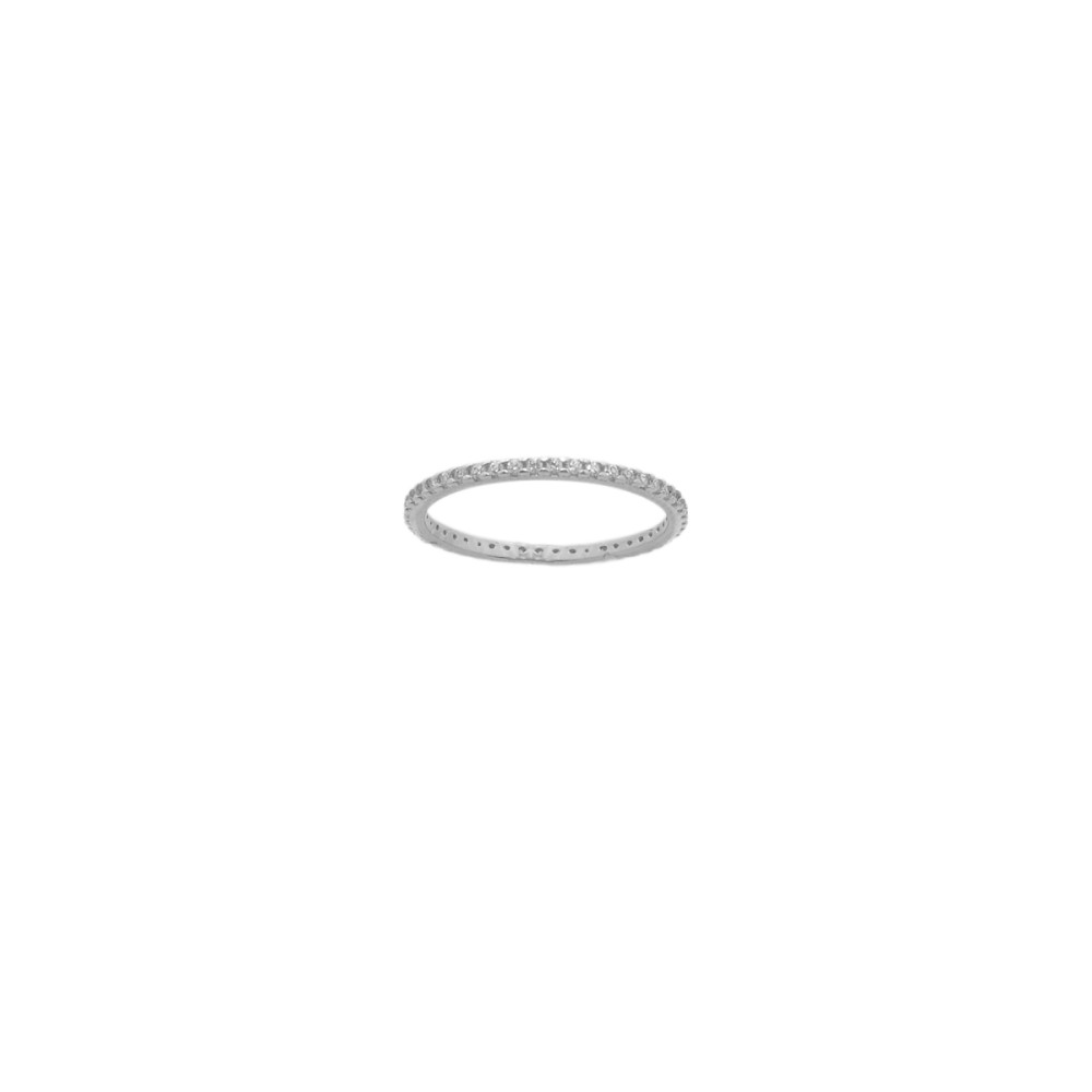 Δαχτυλίδι ολόβερο με λευκά ζιργκόν από λευκόχρυσο 9 καρατίων
