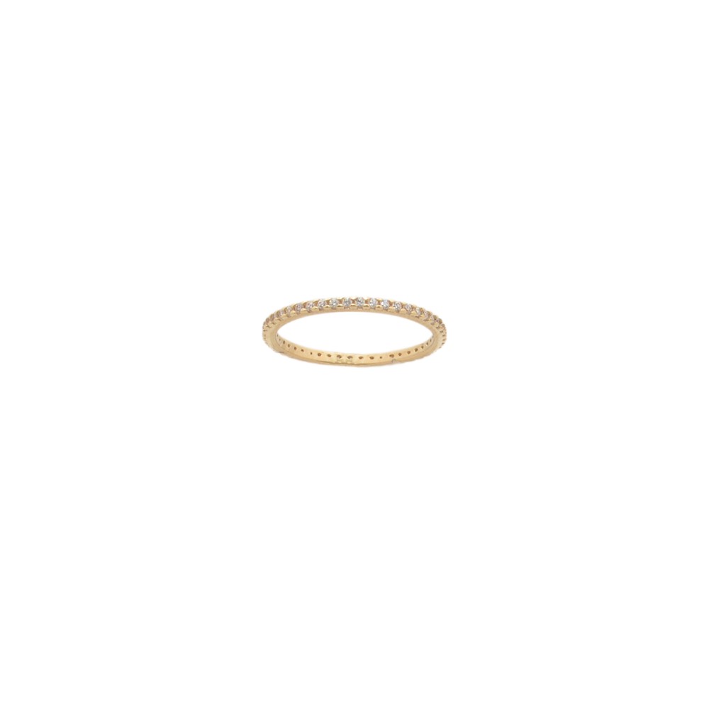 Δαχτυλίδι σχέδιο ολόβερο με λευκά ζιργκόν από χρυσό 9 καρατίων