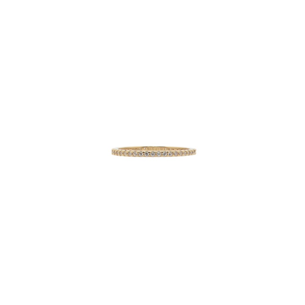 Δαχτυλίδι σχέδιο ολόβερο με λευκά ζιργκόν από χρυσό 9 καρατίων