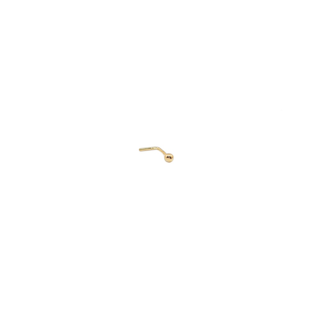 9kt Gold. Round bead nose ring