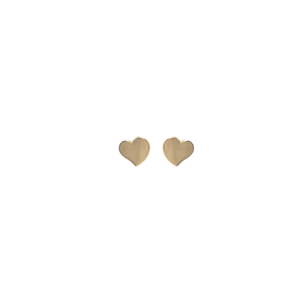 Σκουλαρίκια στίκ σχέδιο καρδιά από χρυσό 9 καρατίων