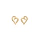 Σκουλαρίκια στίκ σχέδιο καρδιά από χρυσό 9 καρατίων