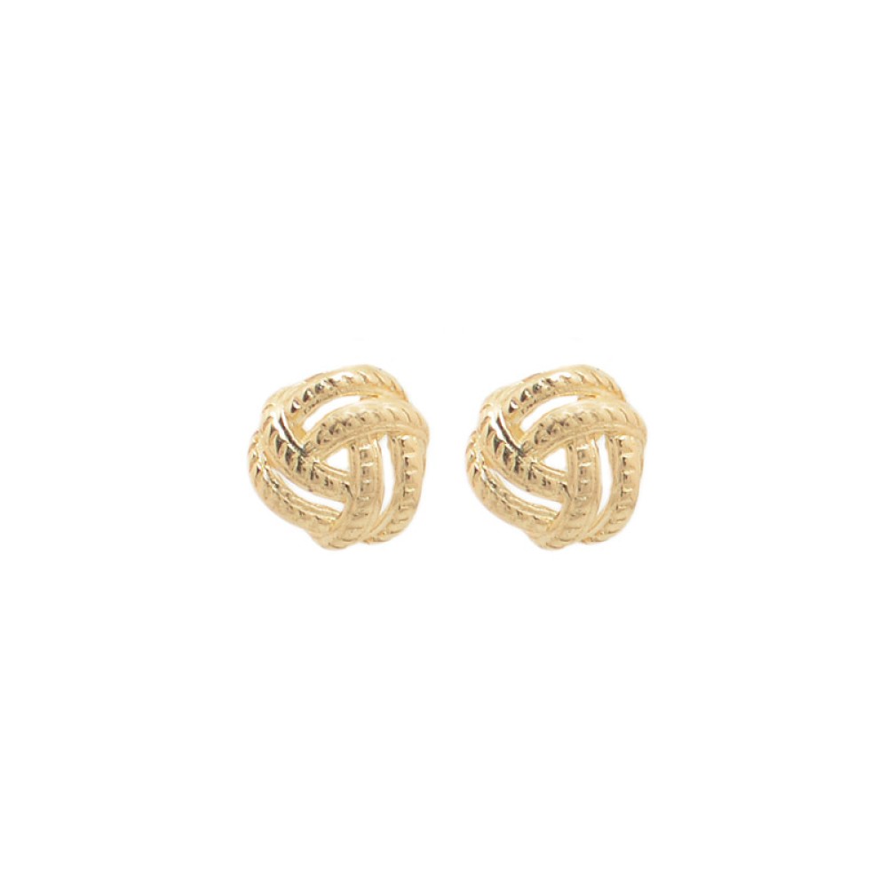 Gold 9ct. Knotted stud earrings