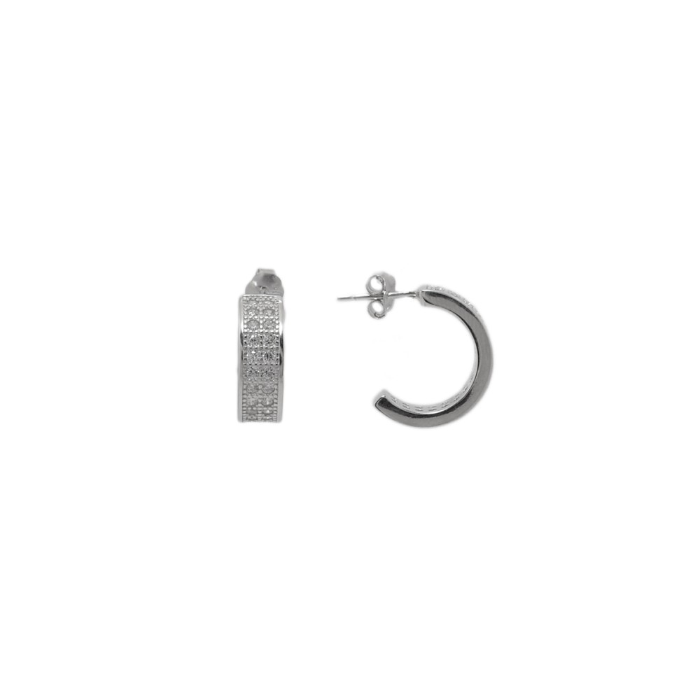 Sterling silver 925°. Half-hoop earrings