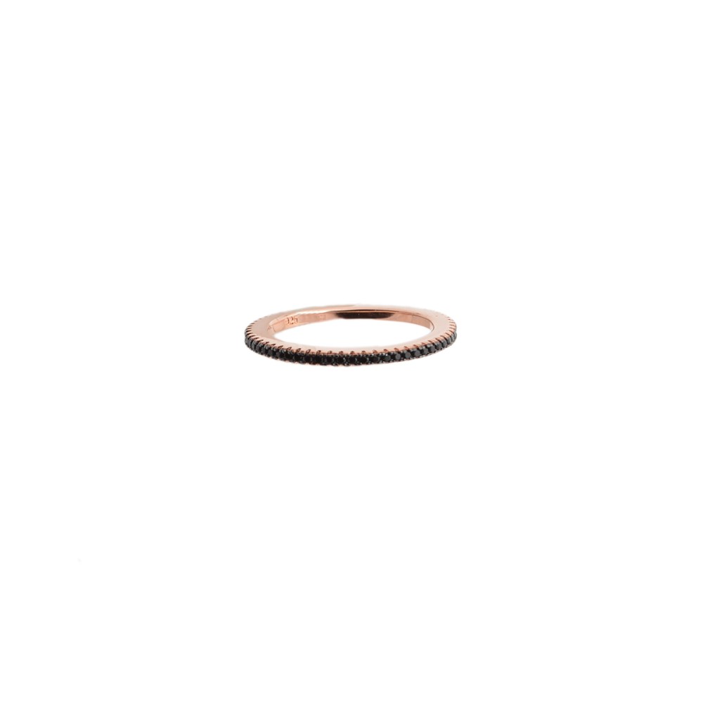 Δαχτυλίδι σχέδιο ολόβερο με πέτρες ζιργκόν από ροζ επιχρυσωμένο ασήμι 925°