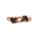 Δαχτυλίδι σχέδιο διπλή πεταλούδα με πέτρες ζιργκόν από ροζ επιχρυσωμένο ασήμι 925°
