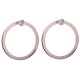 Sterling silver 925°. Flat hoop earrings with CZ solitaire