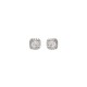 Sterling silver 925°. Square solitaire earrings with white CZ