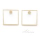 Gold 9ct. Open square earrings