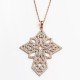 Sterling silver 925°. Filigree cross necklace with CZ
