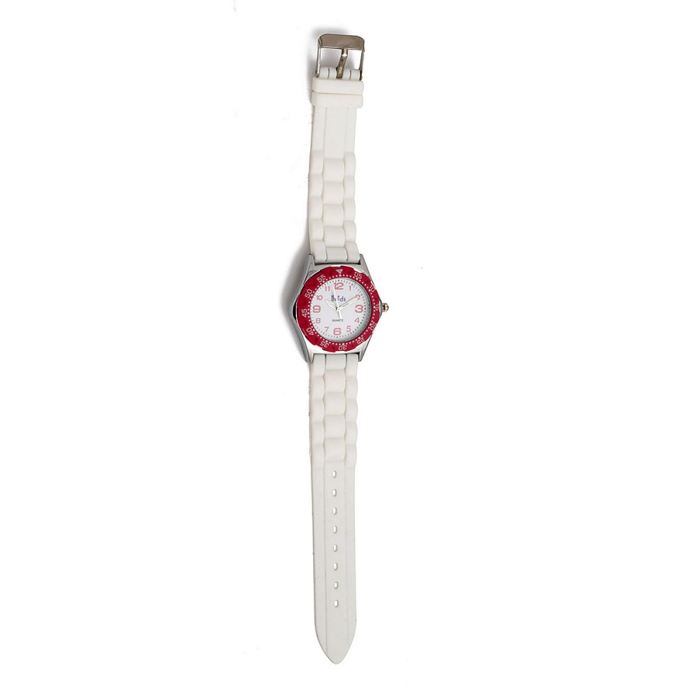 White and red kids watch