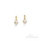 9kt Gold. Bar and pearl studs