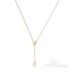Gold 9ct. Oval disc lariat necklace