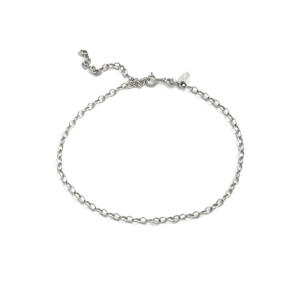 Sterling silver 925°. Links & loops rhodium plated ankle chain