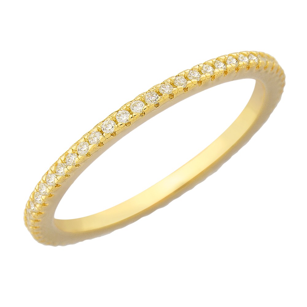 Sterling silver 925°.  Eternity band with white CZ