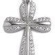 Sterling silver 925°.  Rounded cross with CZ