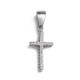 Sterling silver 925°.  Thin cross with white CZ