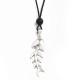Fishbone sterling silver charm on cord
