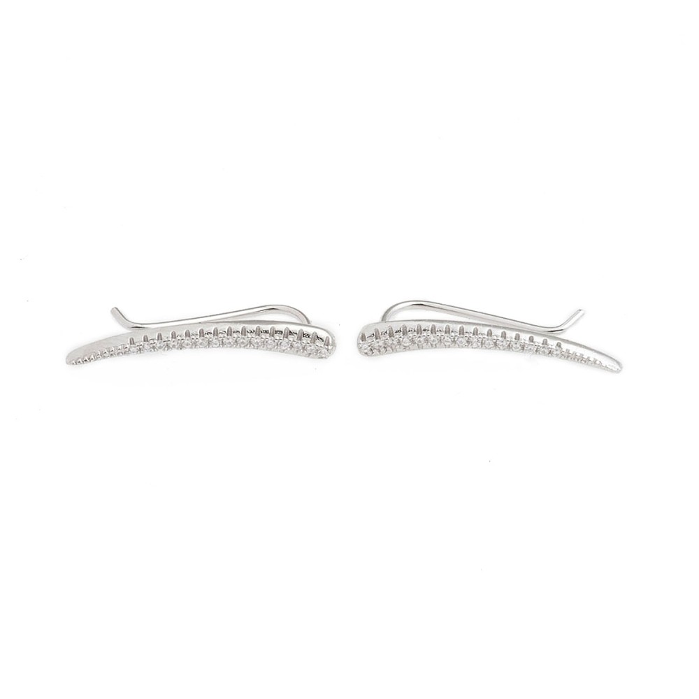 Sterling silver 925°. Ear cuff with white CZ rhodium plated