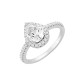 Sterling silver 925°.  Pear shaped solitaire white CZ