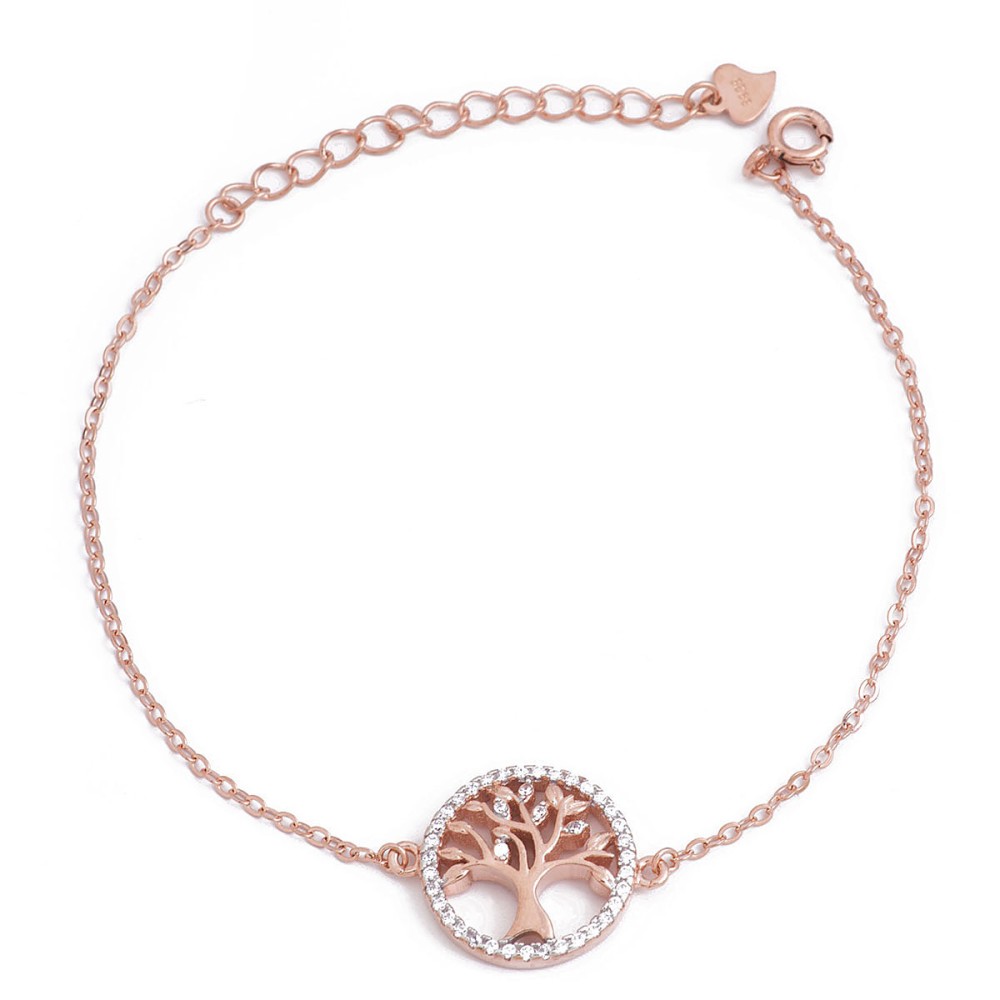 Sterling silver 925°. Tree of Life on fine chain bracelet