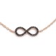 Sterling silver 925°. Infinity and black CZ on fine chain