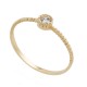 9ct Gold. Solitaire with half twist band