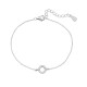 Sterling silver 925°. White CZ circle on delicate chain