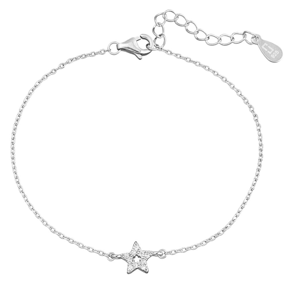 Sterling silver 925°. White CZ star on delicate chain