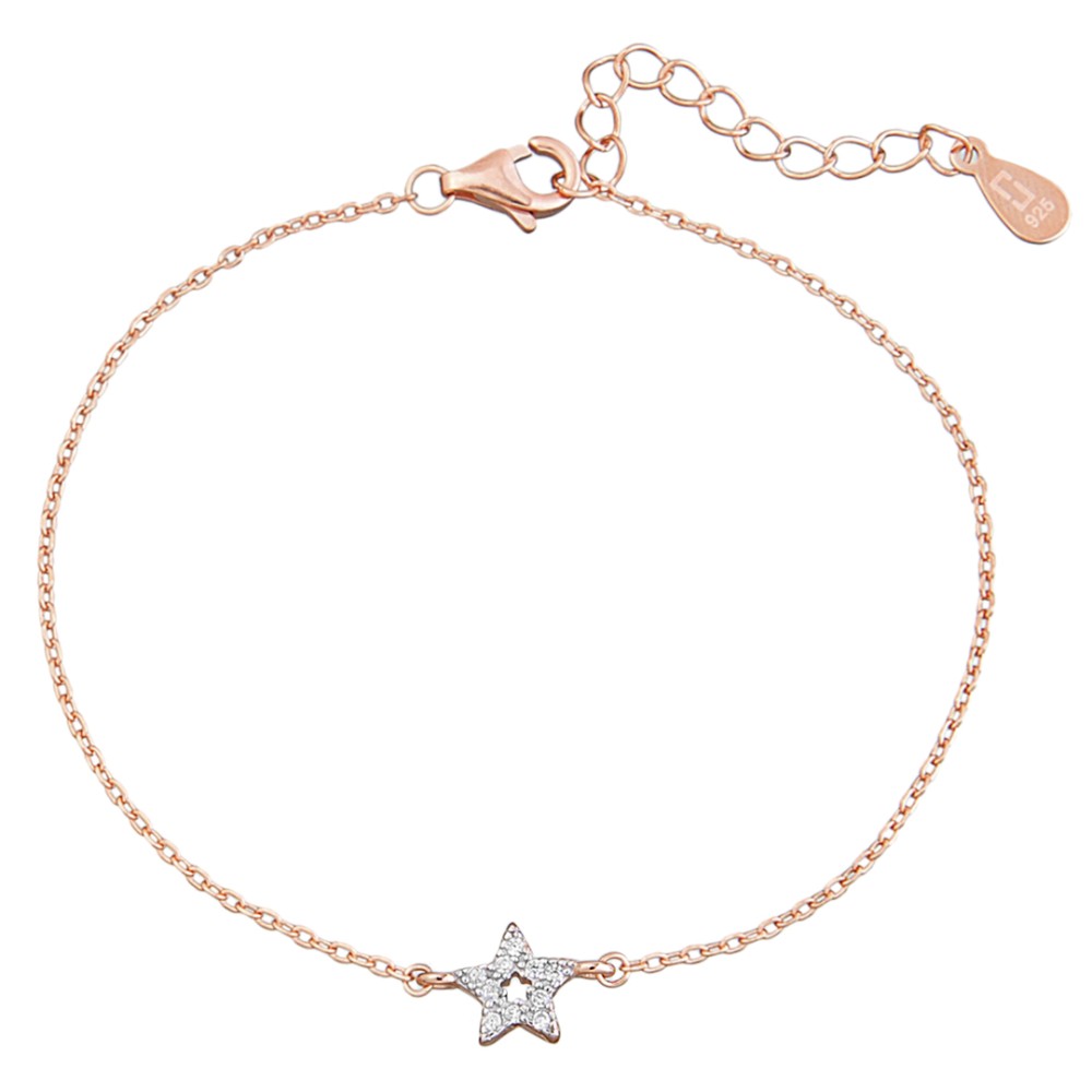Sterling silver 925°. White CZ star on delicate chain
