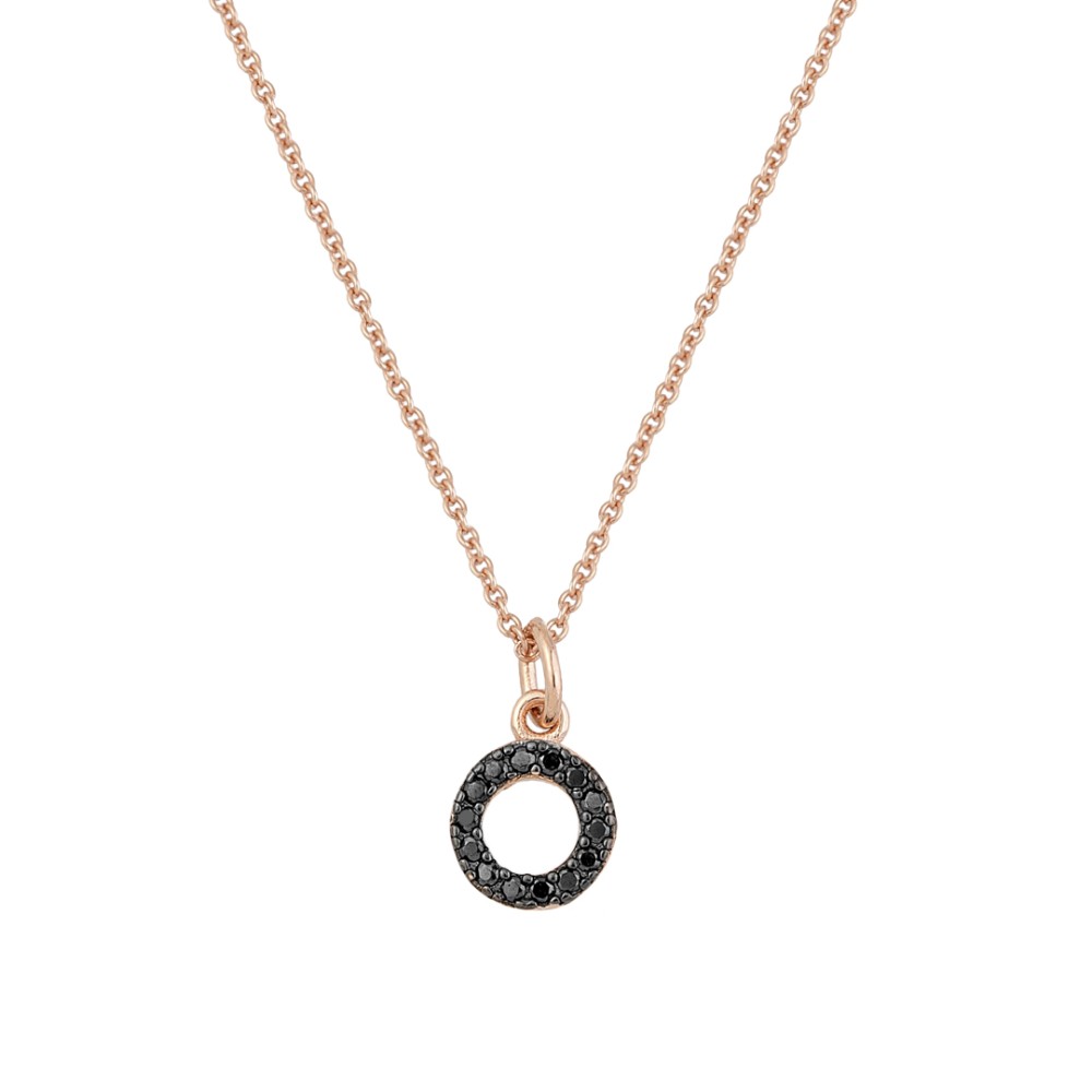 Sterling silver 925°. Open circle in black CZ