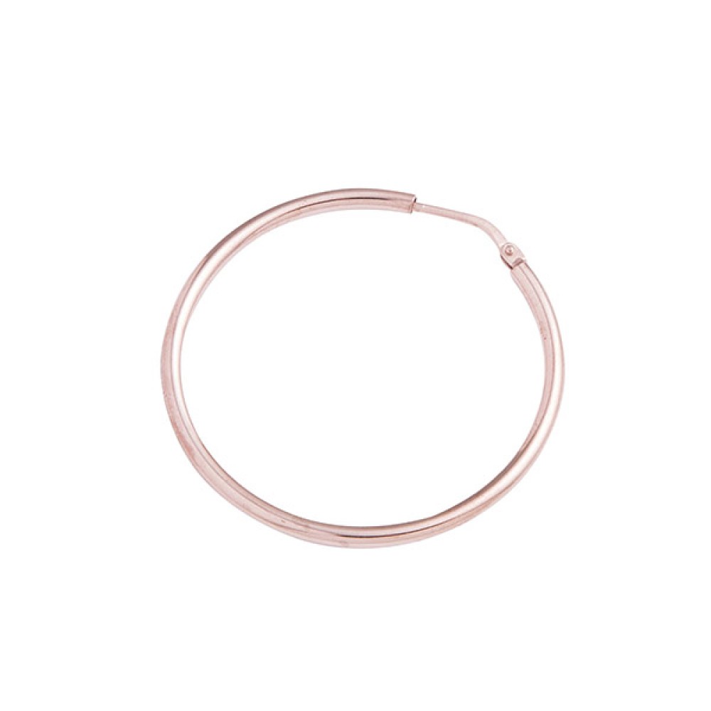 Σκουλαρίκια κρίκοι μεσαίοι στρογγυλοι από ροζ επιχρυσωμένο ασήμι 925°