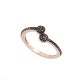 9kt Gold. Wrap around ring with black CZ