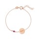 Sterling silver 925°. Love Forever button & agate stone on chain bracelet