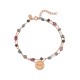 Sterling silver 925°. Forever Friendship button & mixed stones bracelet