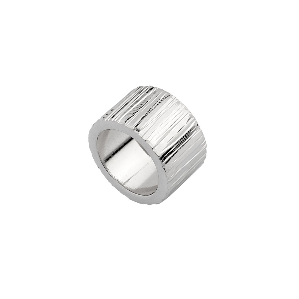 Sterling silver 925°.  Wide ripple band ring